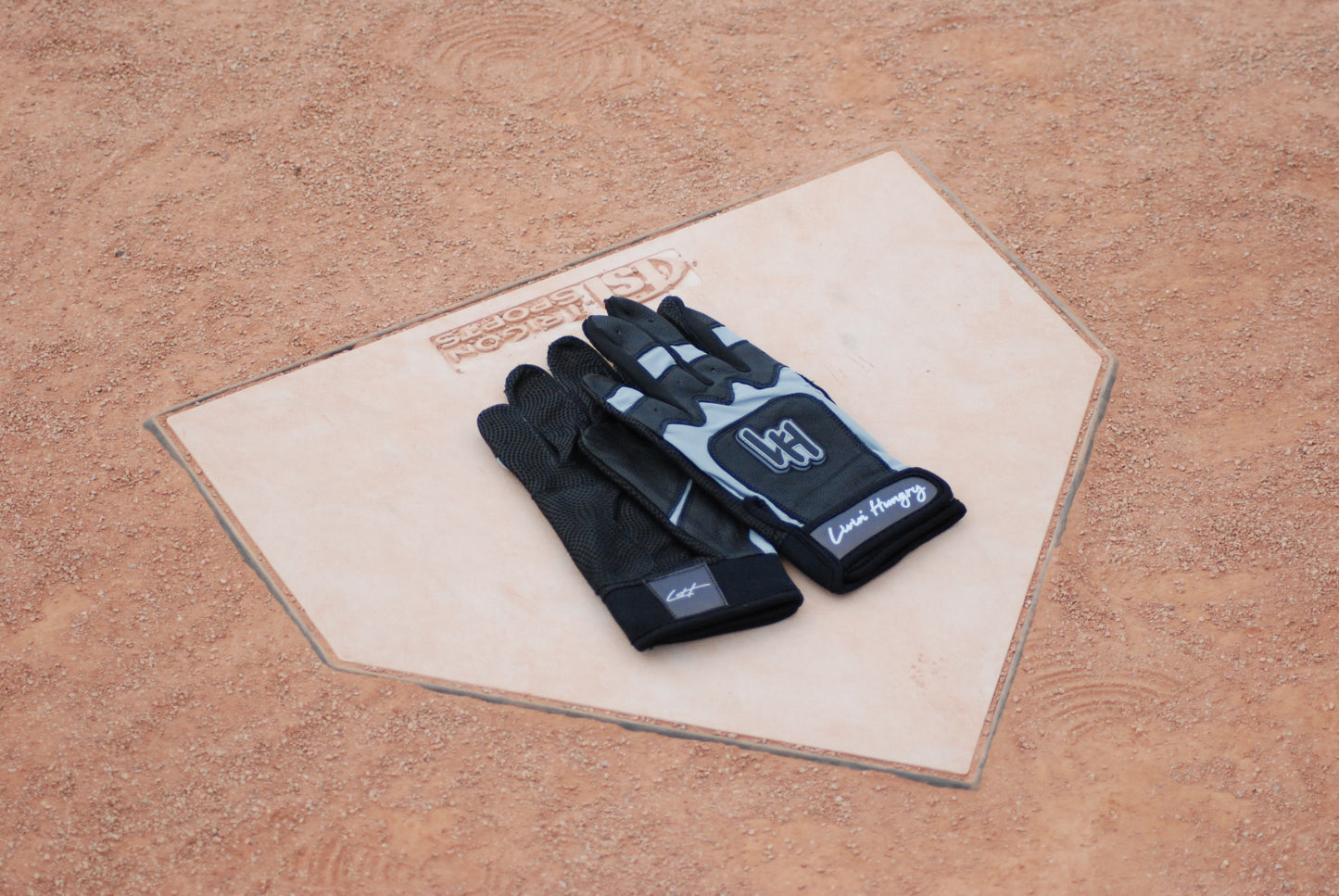 LIVIN’ HUNGRY PREMIUM PRO LEATHER BATTING GLOVES - SMOKE GRAY
