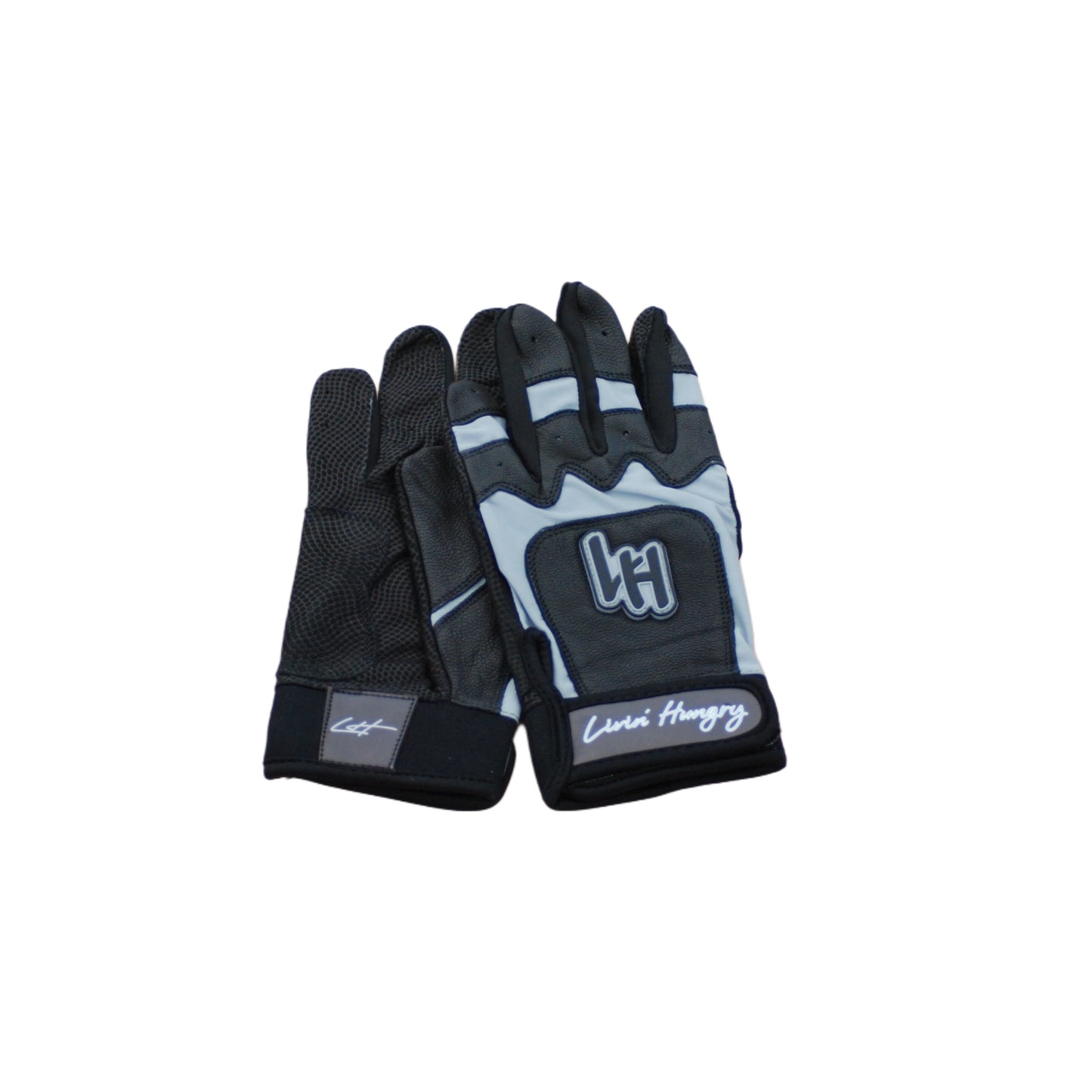 LIVIN’ HUNGRY PREMIUM PRO LEATHER BATTING GLOVES - SMOKE GRAY