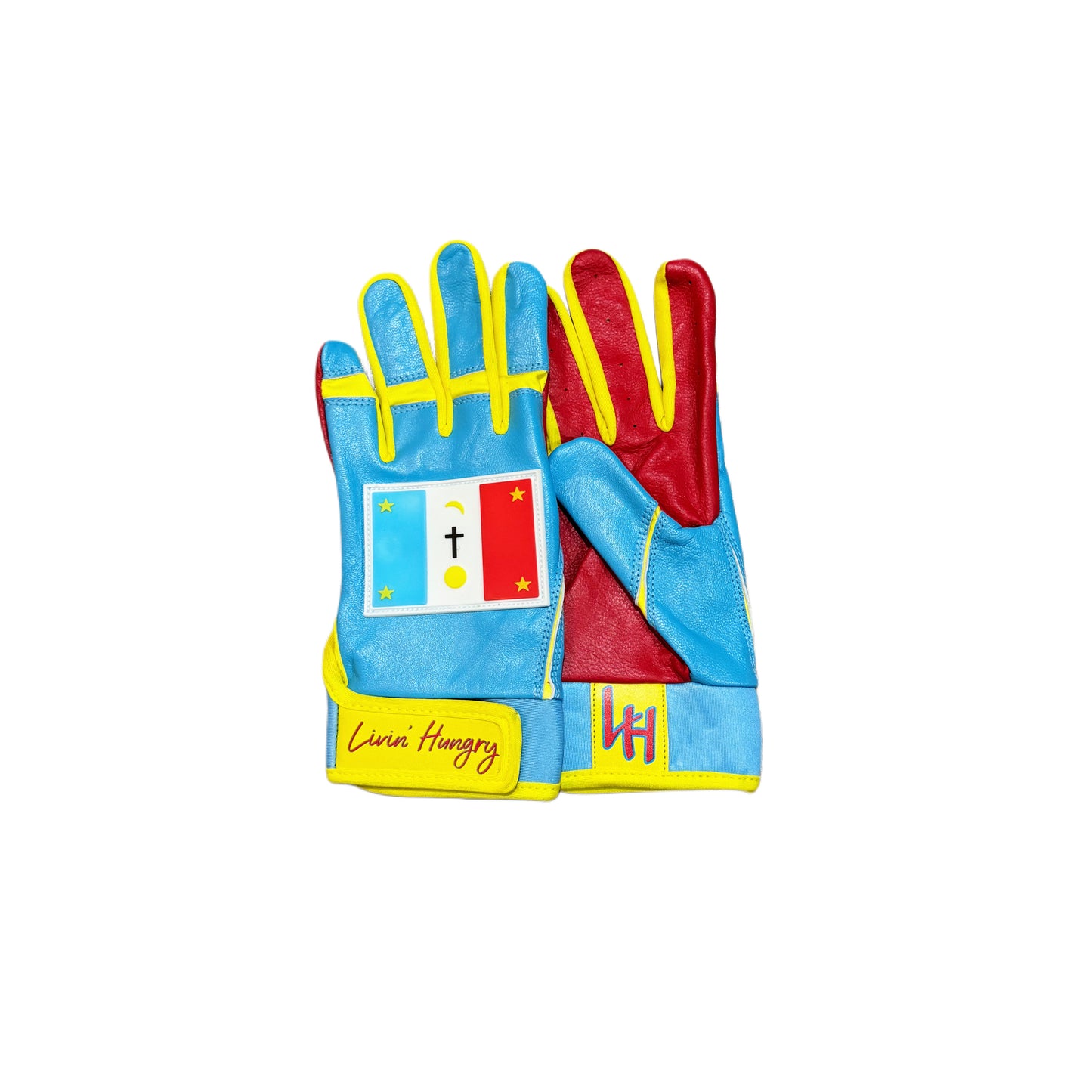 LIVIN’ HUNGRY PREMIUM LEATHER BATTING GLOVES - YAQUÍ 3.0 RUBBER LOGO