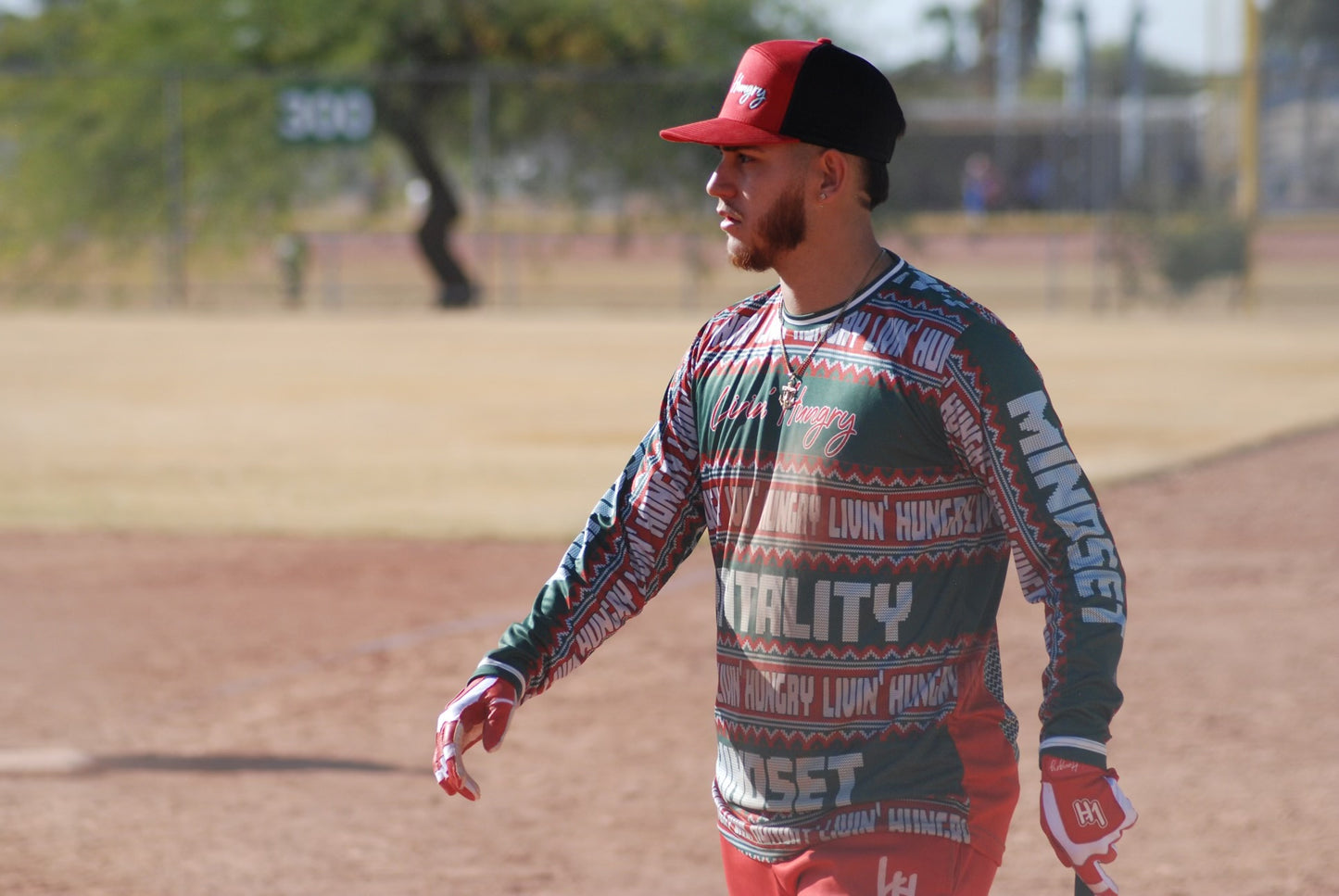 LIVIN’ HUNGRY LONG SLEEVE JERSEY - UGLY CHRISTMAS SWEATER