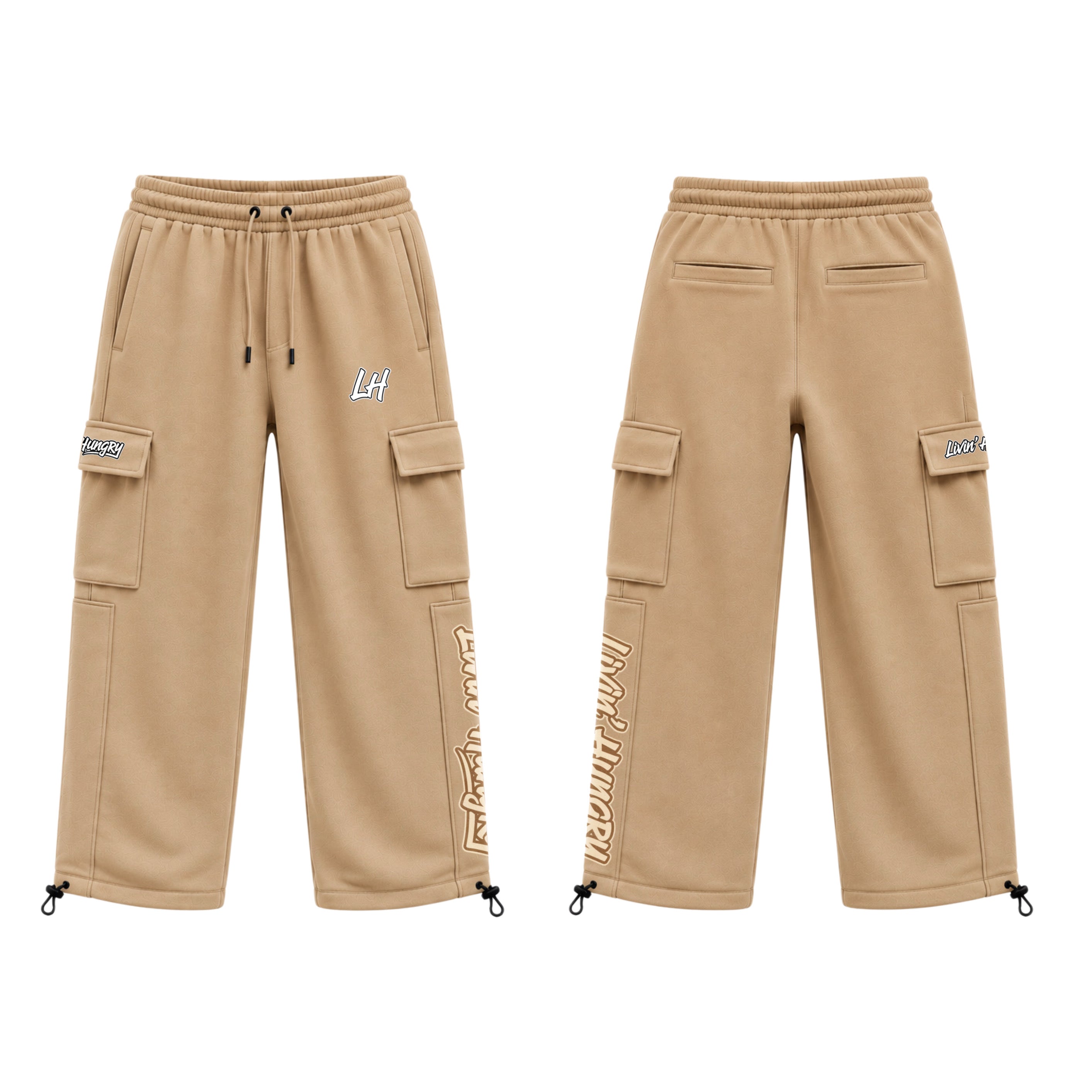 LIVIN’ HUNGRY FLEECE CARGO SWEATPANTS