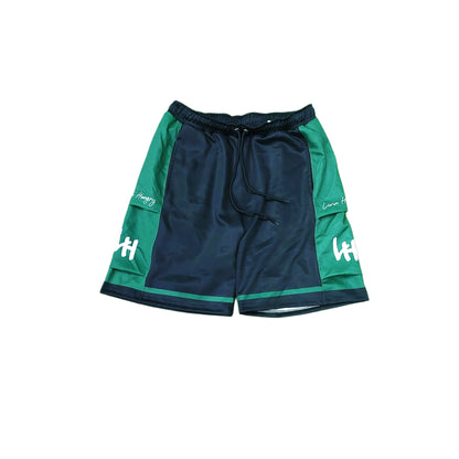 LIVIN’ HUNGRY ATHLETIC SHORTS - GREEN/BLACK