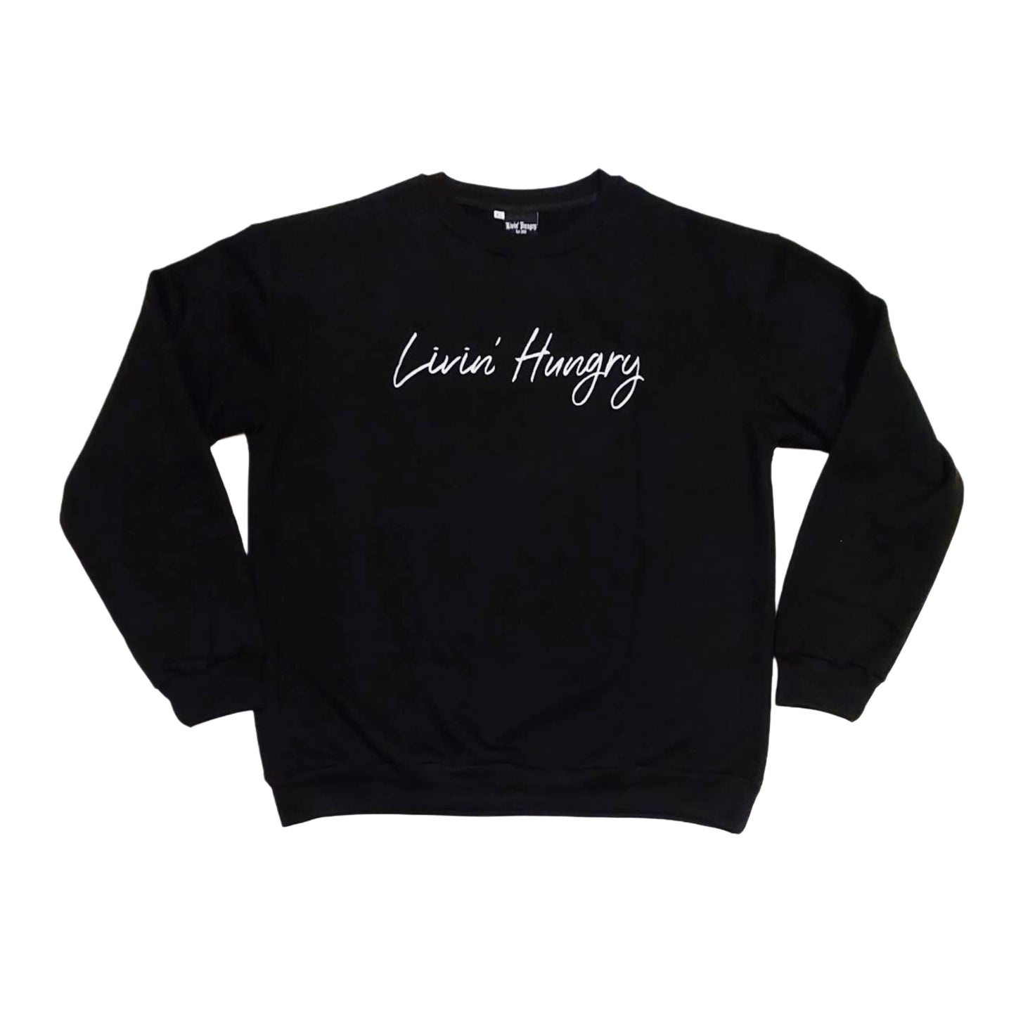 LIVIN’ HUNGRY CREWNECK SWEATER - BLACK