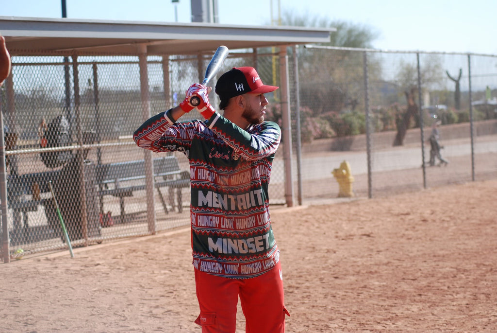 LIVIN’ HUNGRY RED FLEECE CARGO SWEATPANTS