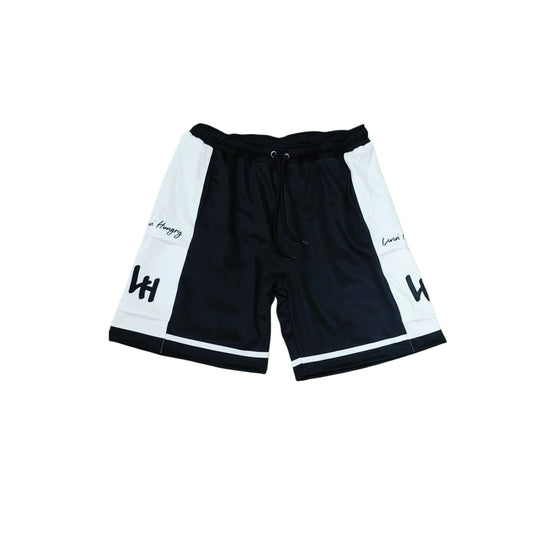 LIVIN’ HUNGRY ATHLETIC SHORTS - WHITE/BLACK