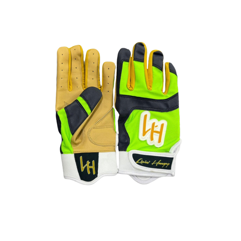 LIVIN’ HUNGRY NEON BATTING GLOVES