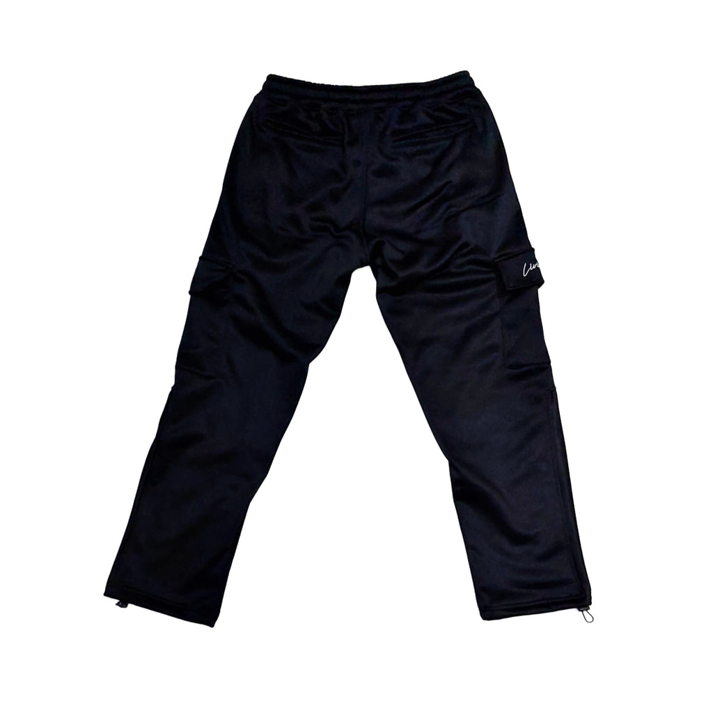 LIVIN’ HUNGRY BLACK FLEECE CARGO SWEATPANTS