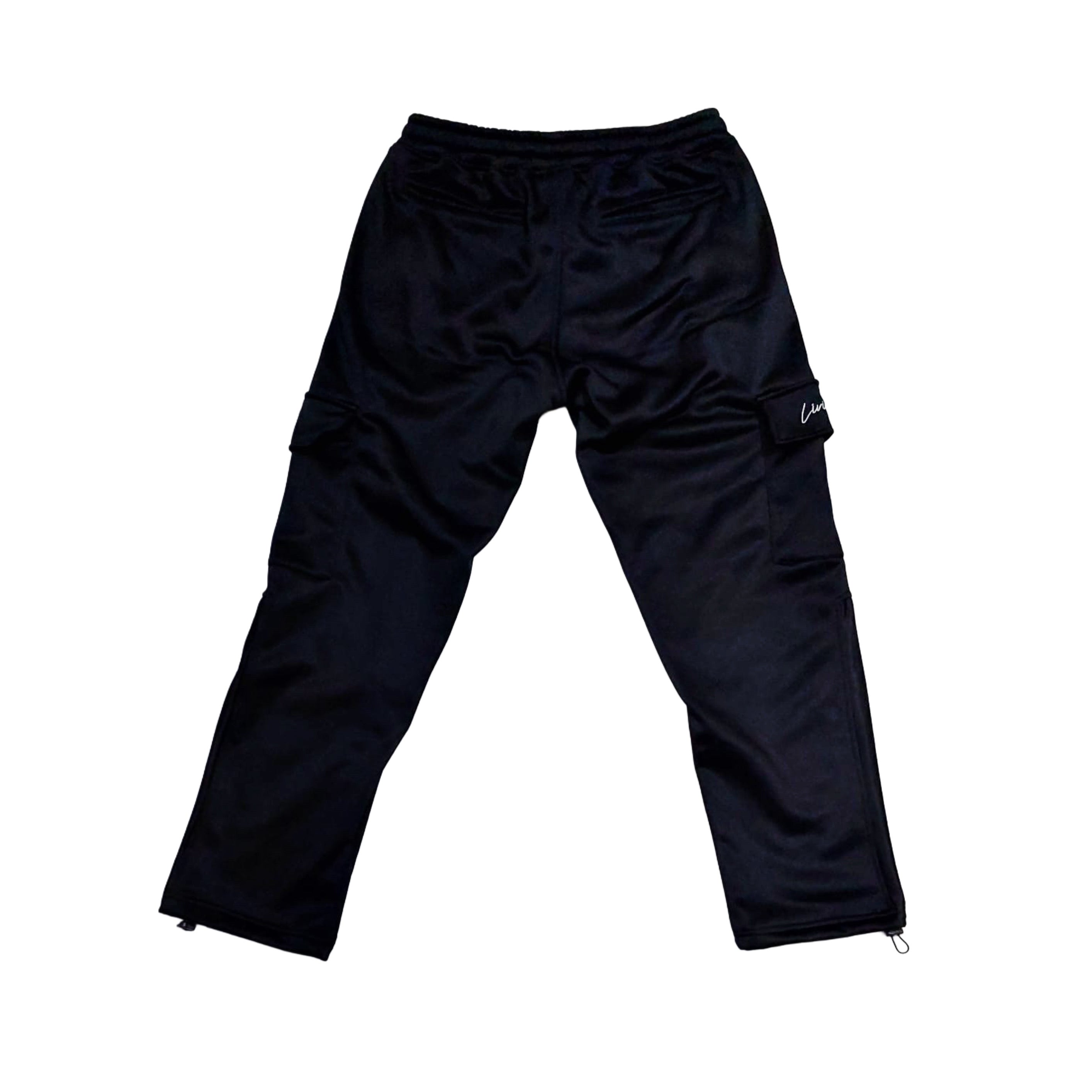 LIVIN’ HUNGRY BLACK FLEECE CARGO SWEATPANTS