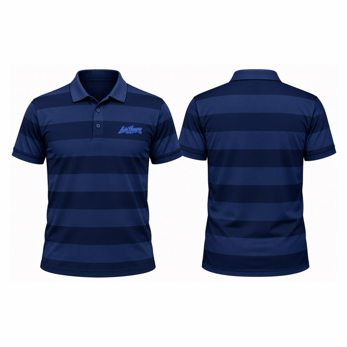 LIVIN’ HUNGRY MIDNIGHT STRIPE POLO