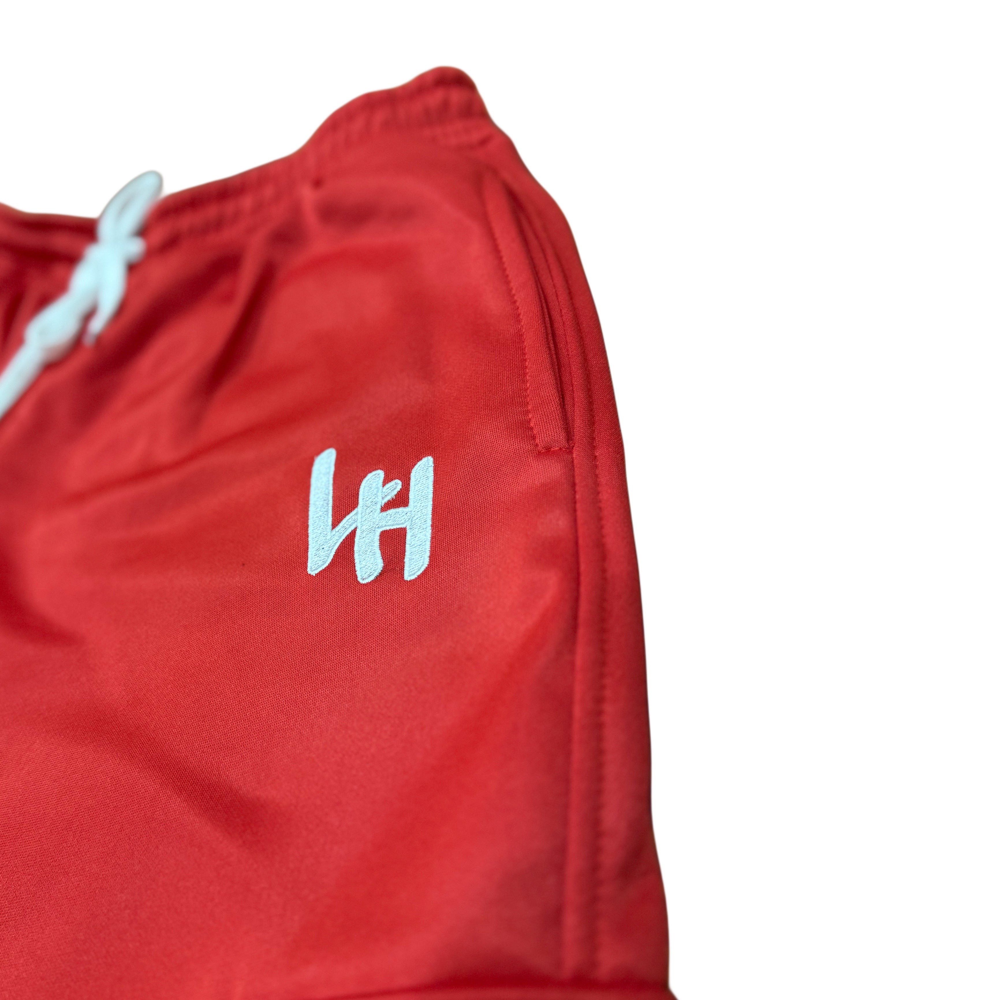 LIVIN’ HUNGRY RED FLEECE CARGO SWEATPANTS