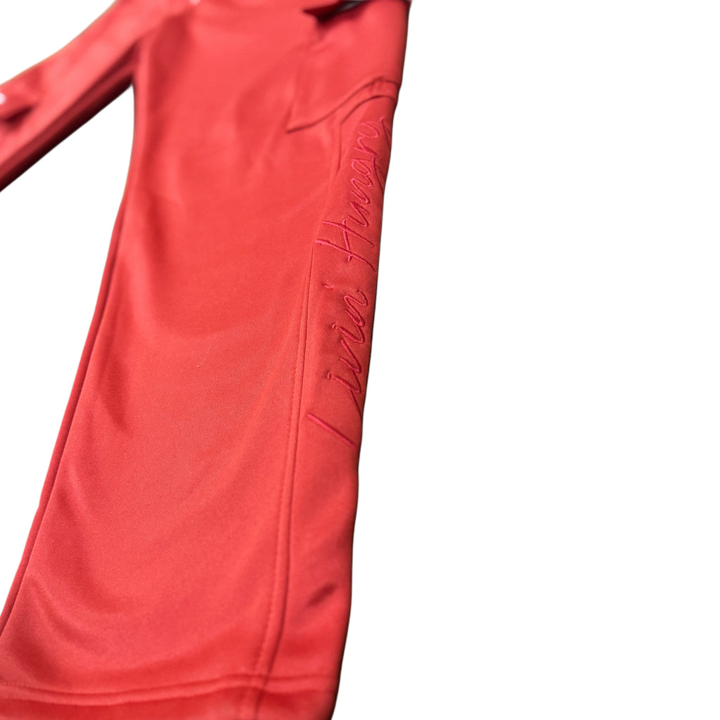 LIVIN’ HUNGRY RED FLEECE CARGO SWEATPANTS