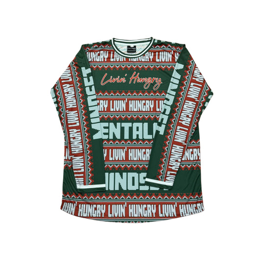 LIVIN’ HUNGRY LONG SLEEVE JERSEY - UGLY CHRISTMAS SWEATER