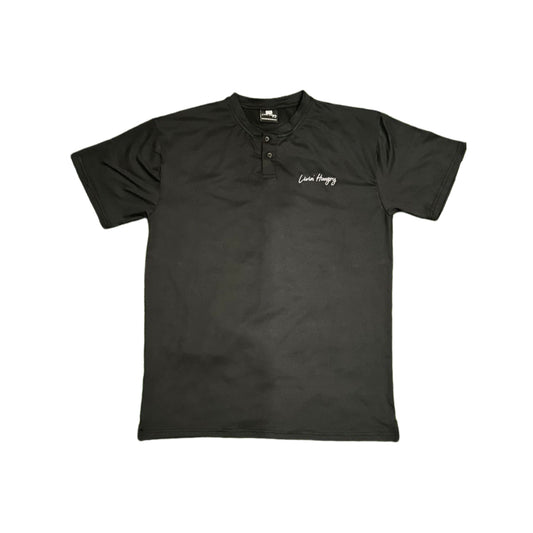 LIVIN’ HUNGRY COMPRESSION POLO - BLACK