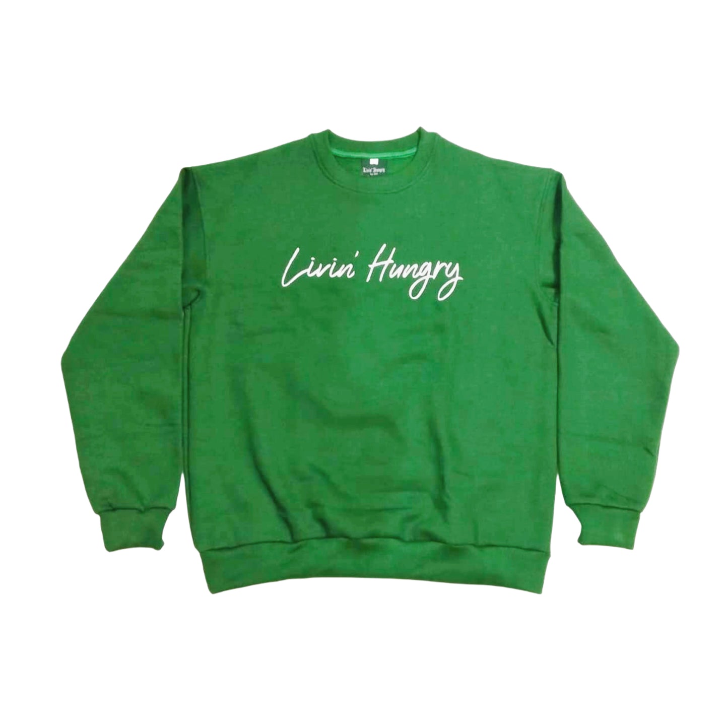 LIVIN’ HUNGRY CREWNECK SWEATER - LUCKY GREEN