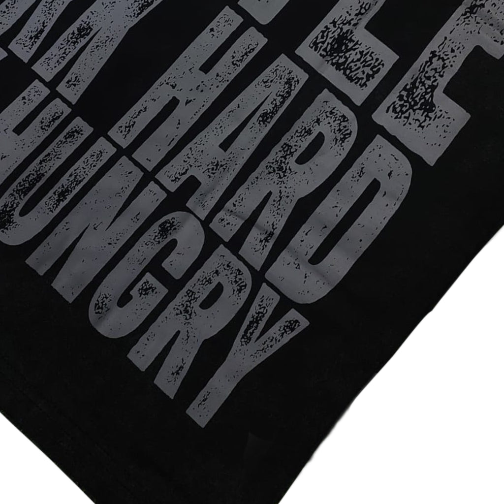 LIVIN’ HUNGRY WOMEN’S BLACK CROPPED TEE