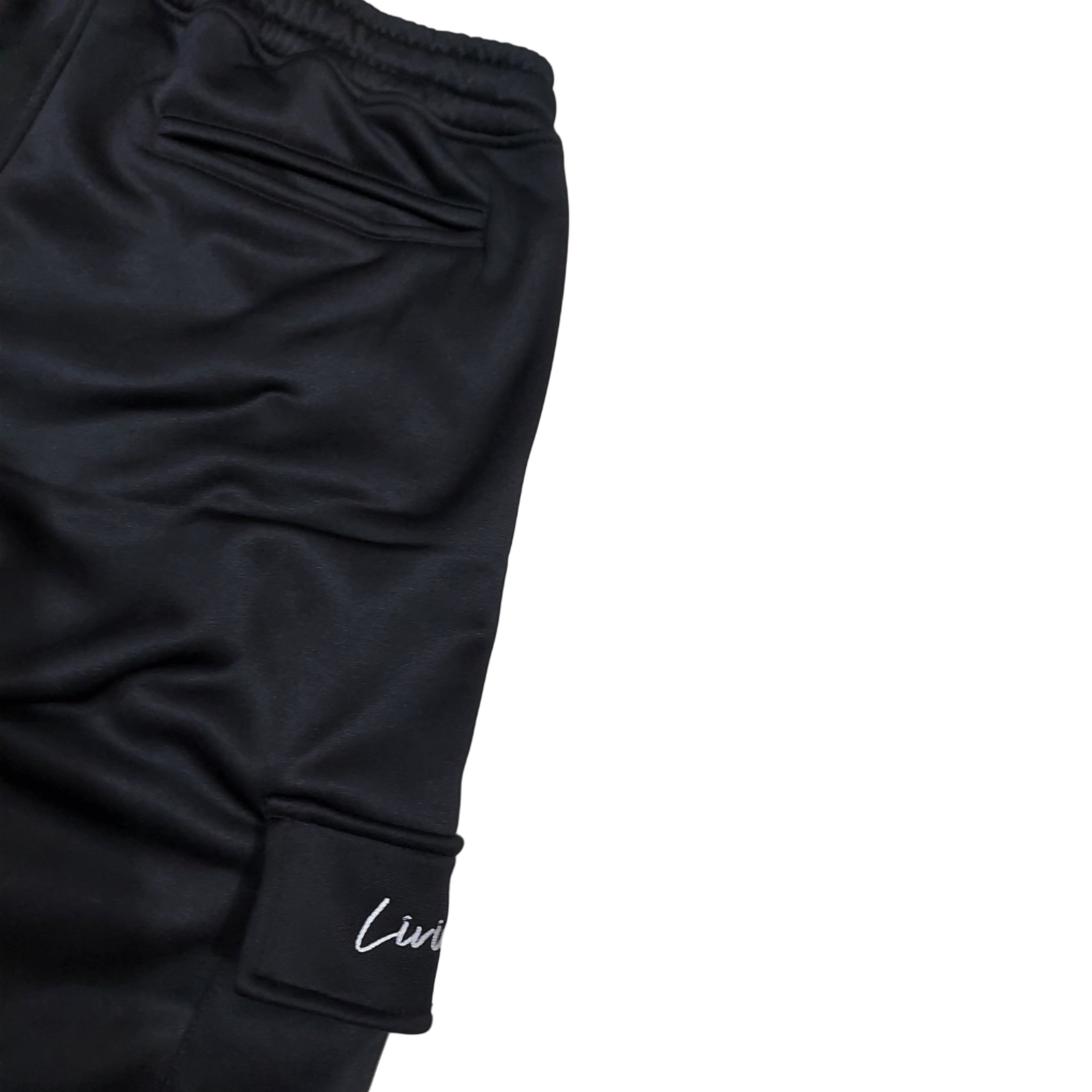 LIVIN’ HUNGRY BLACK FLEECE CARGO SWEATPANTS