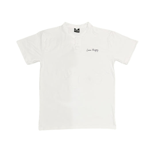 LIVIN’ HUNGRY COMPRESSION POLO - WHITE