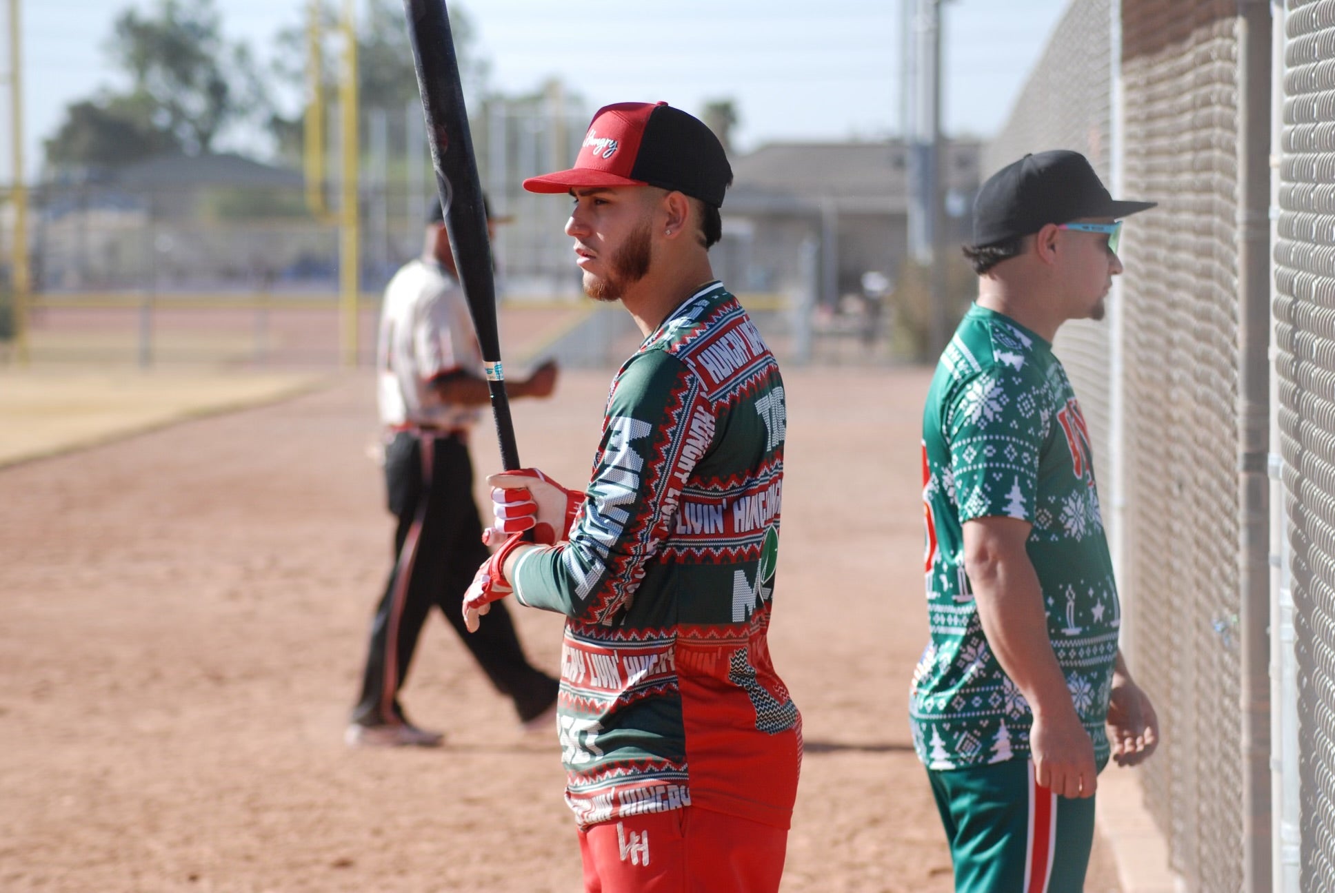 LIVIN’ HUNGRY RED FLEECE CARGO SWEATPANTS