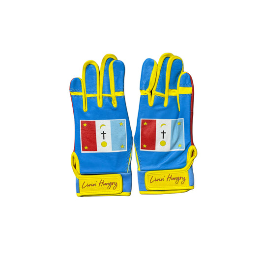 LIVIN’ HUNGR LY PREMIUM LEATHER BATTING GLOVES - YAQUÍ 3.0 SUBLIMATION LOGO