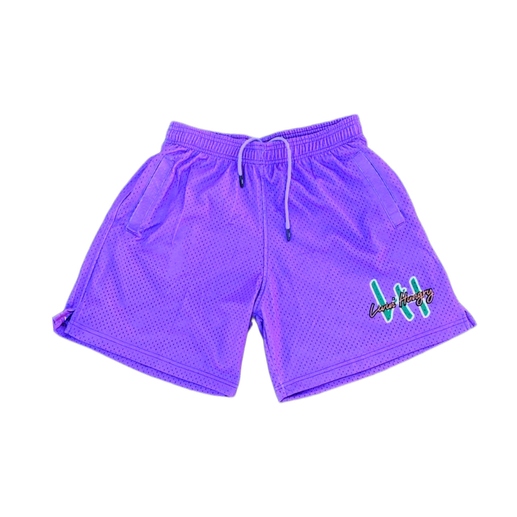 LIVIN’ HUNGRY PURPLE MESH SHORTS