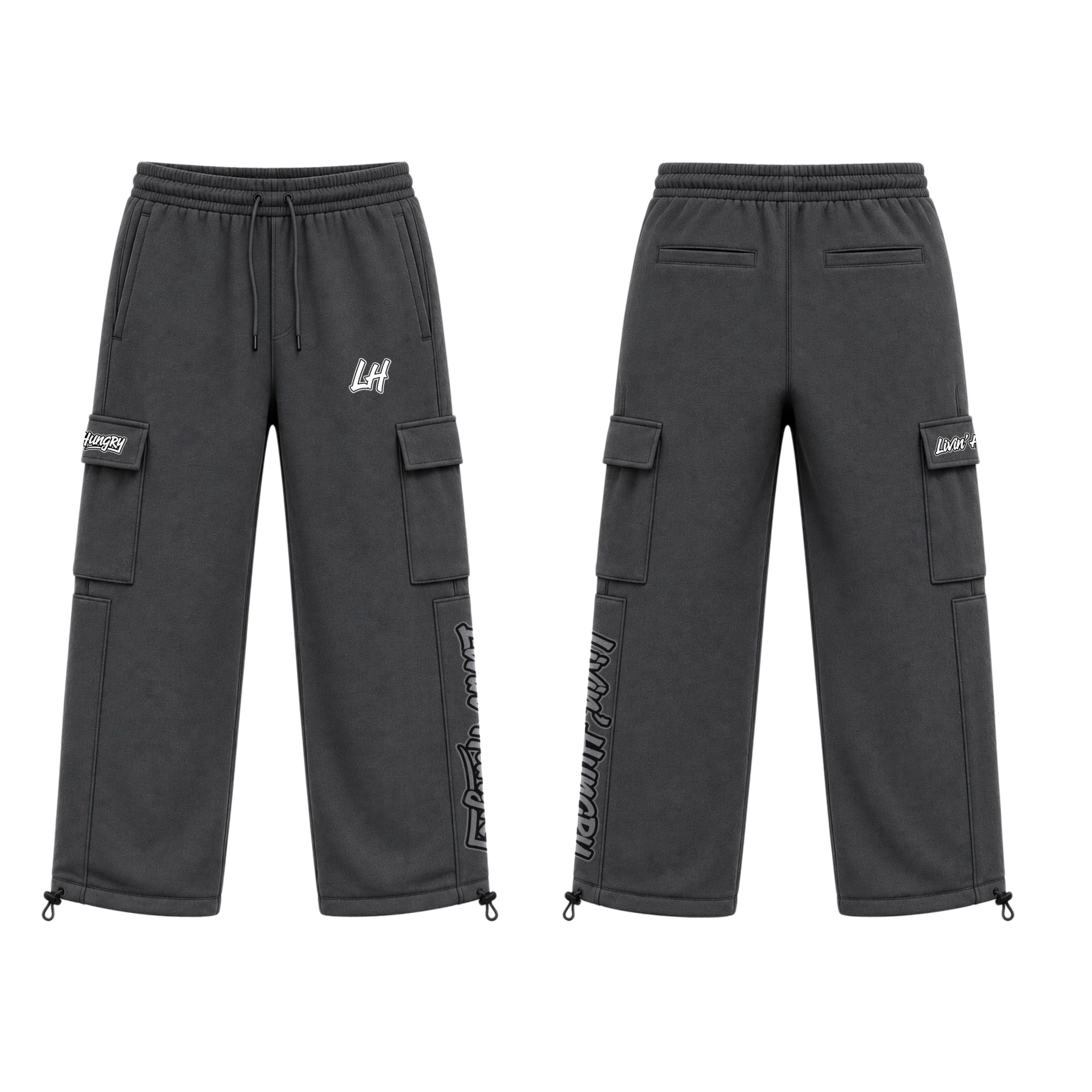 LIVIN’ HUNGRY FLEECE CARGO SWEATPANTS