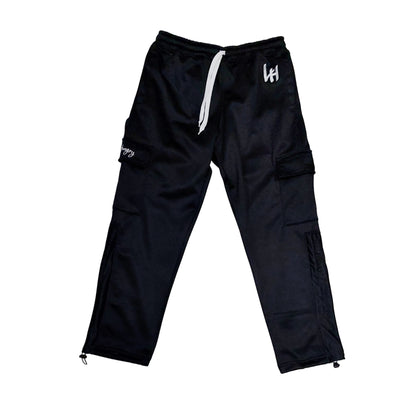 LIVIN’ HUNGRY FLEECE CARGO SWEATPANTS - BLACK