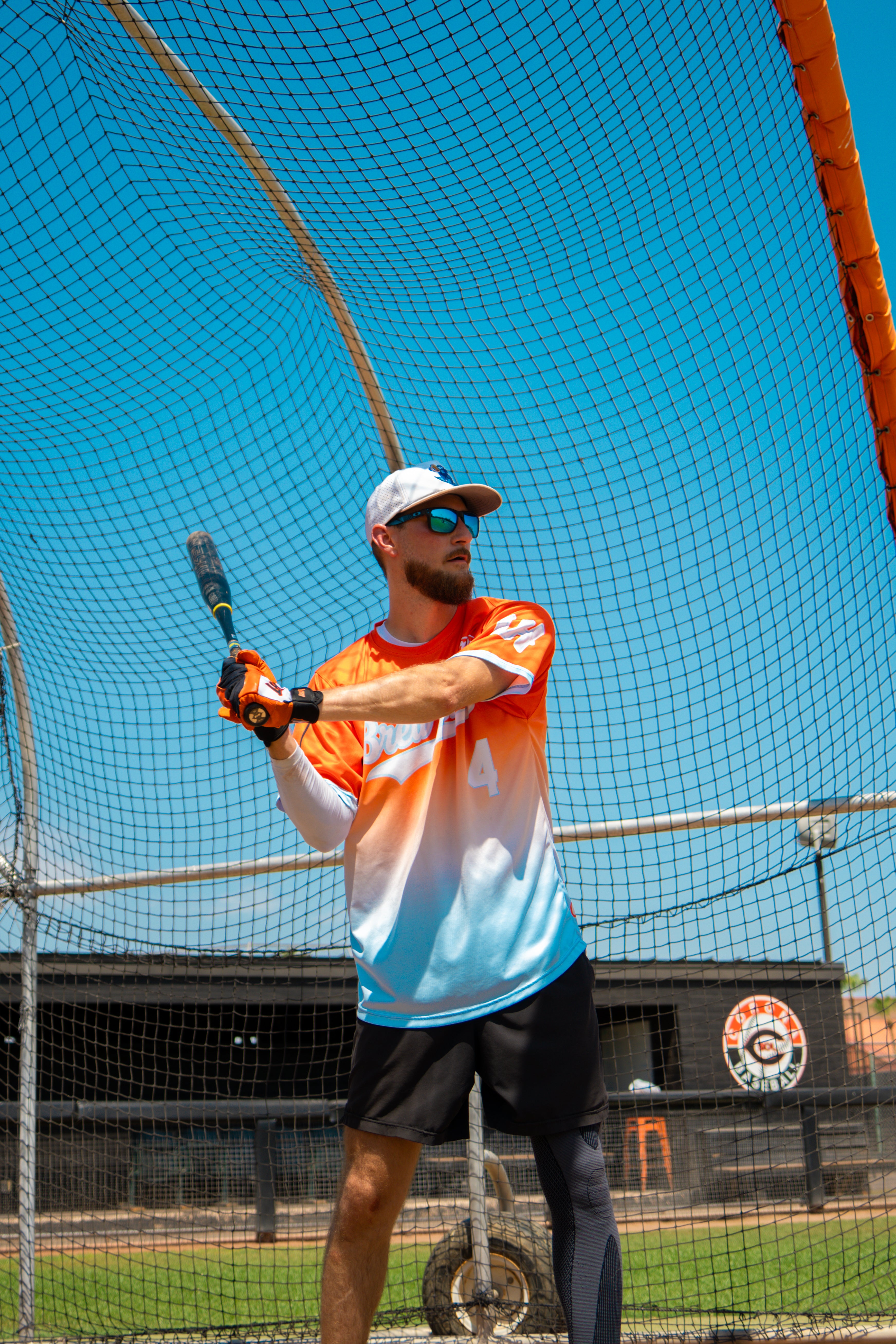 LIVIN’ HUNGRY ORANGE/WHITE BATTING GLOVES