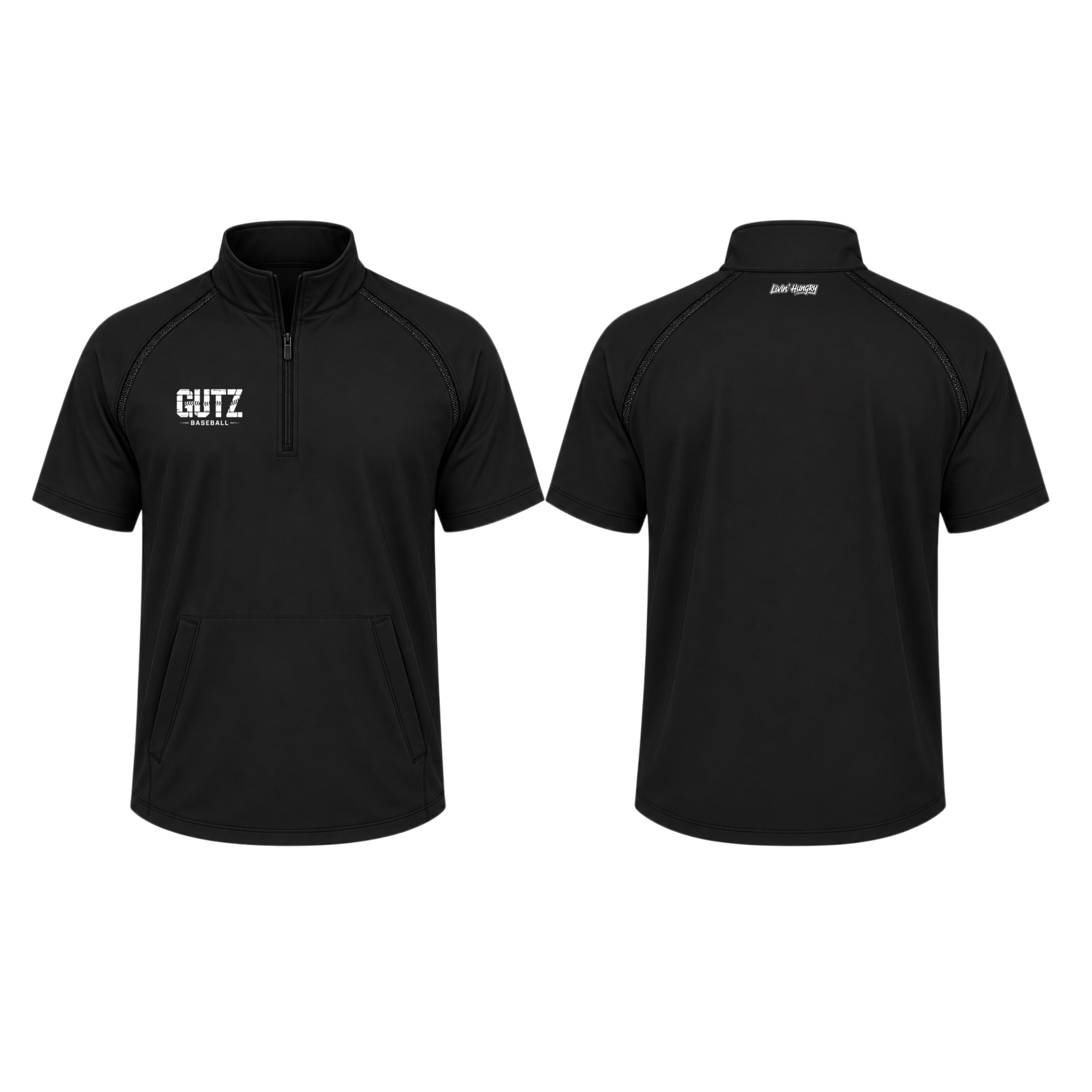 LIVIN’ HUNGRY x GUTZ BASEBALL QUARTER ZIP CAGE JACKET