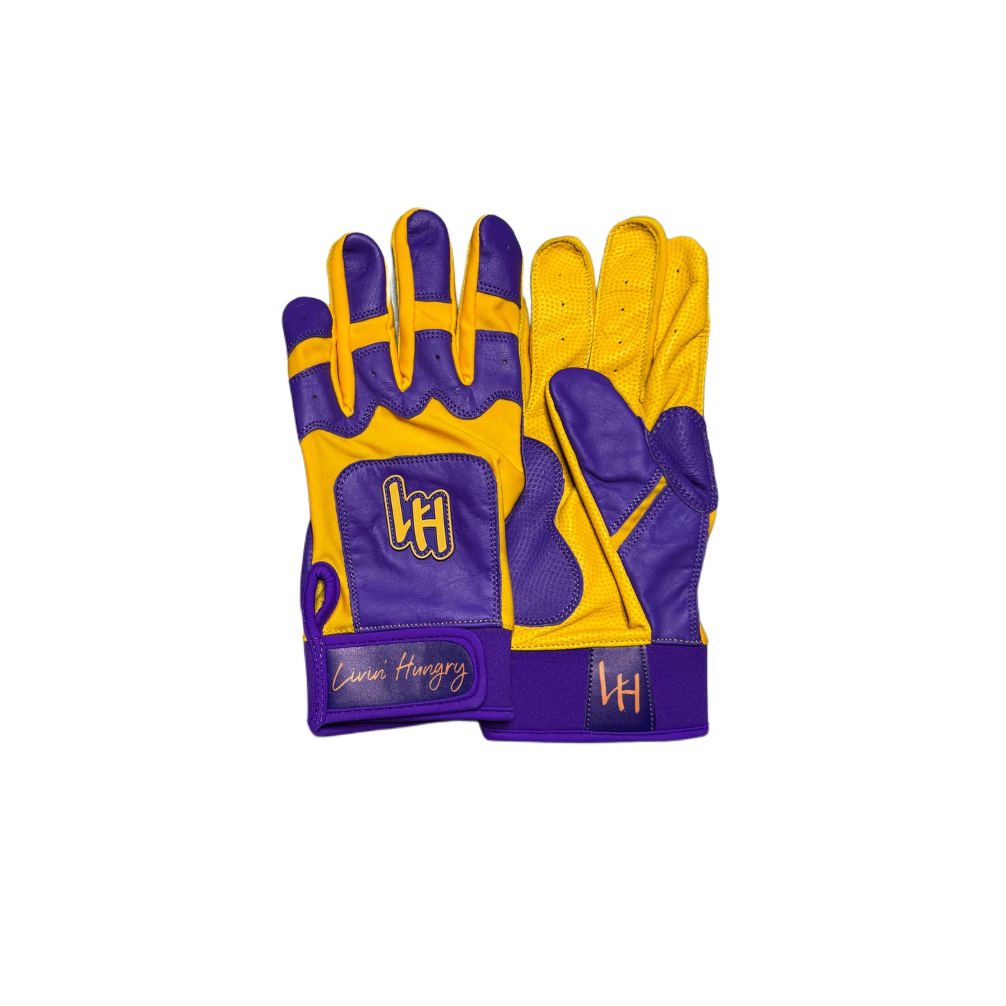 LIVIN’ HUNGRY PREMIUM LEATHER BATTING GLOVES - LAKER