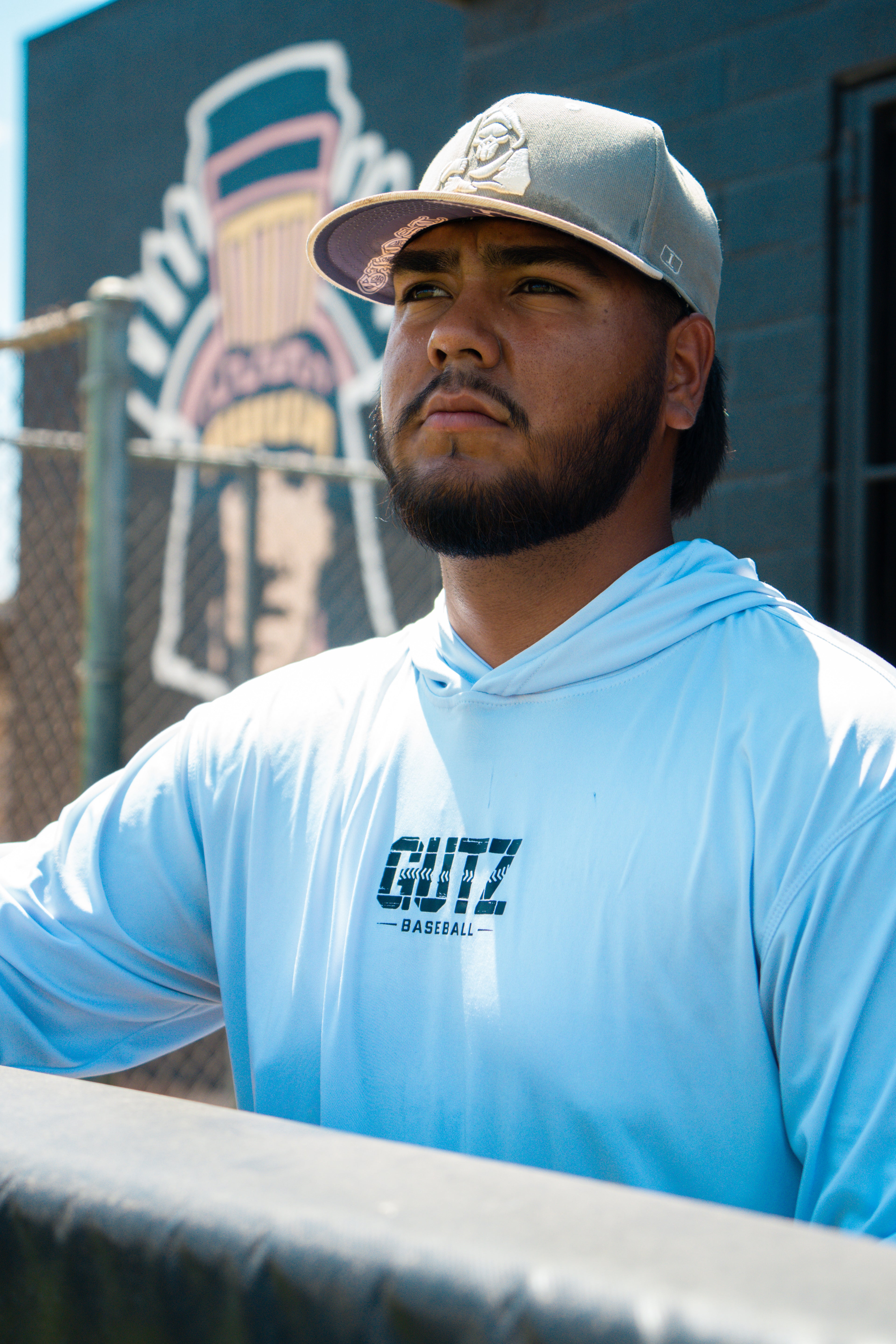LIVIN’ HUNGRY x GUTZ BASEBALL LONG-SLEEVE HOODIE