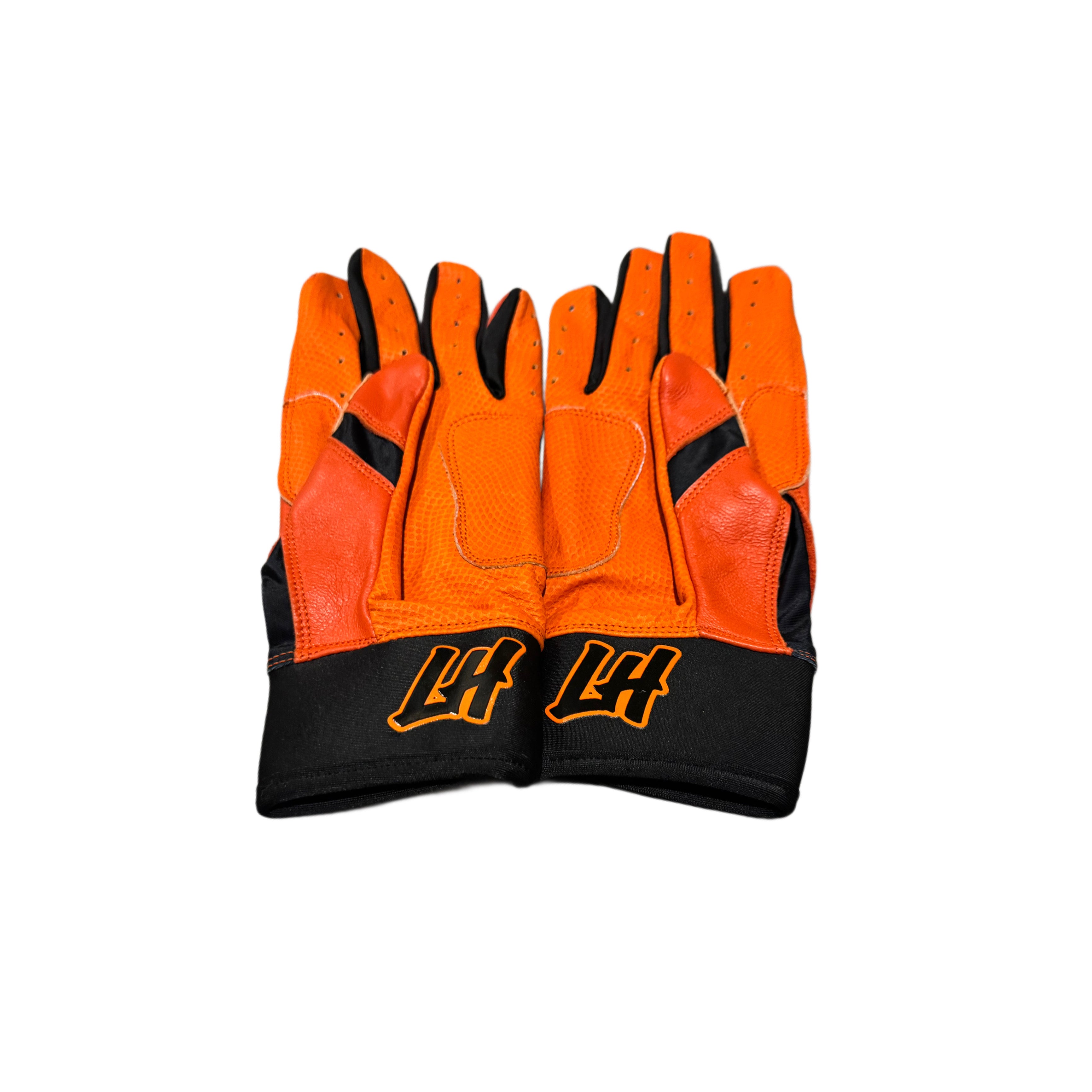 LIVIN’ HUNGRY ORANGE/WHITE BATTING GLOVES