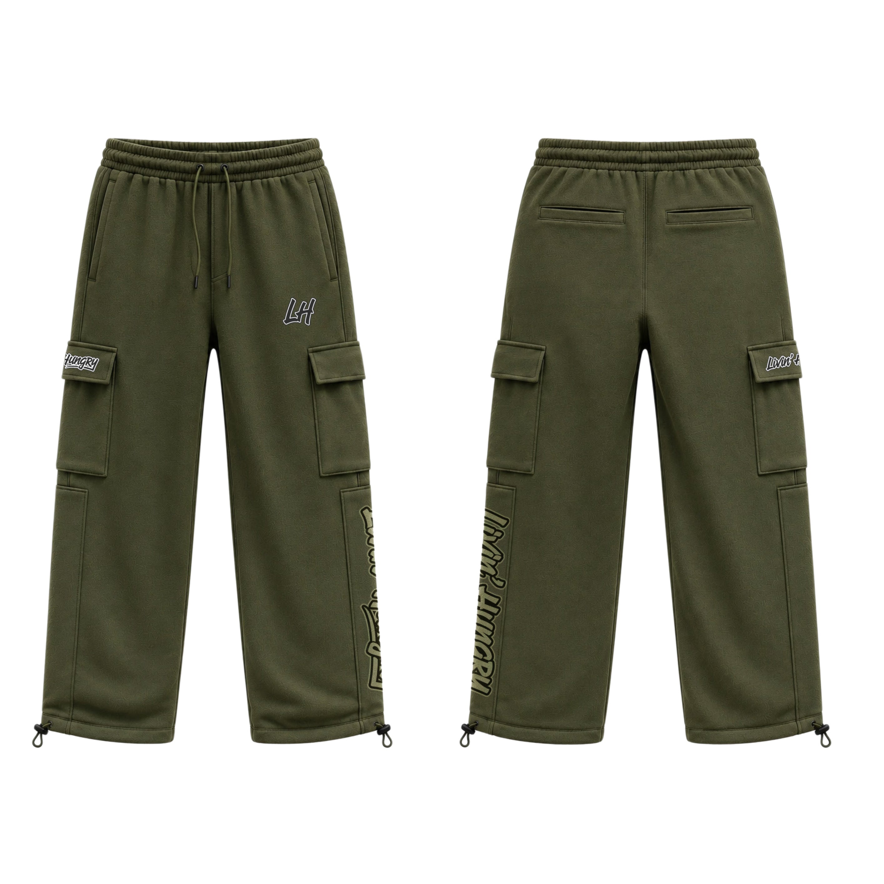 LIVIN’ HUNGRY FLEECE CARGO SWEATPANTS