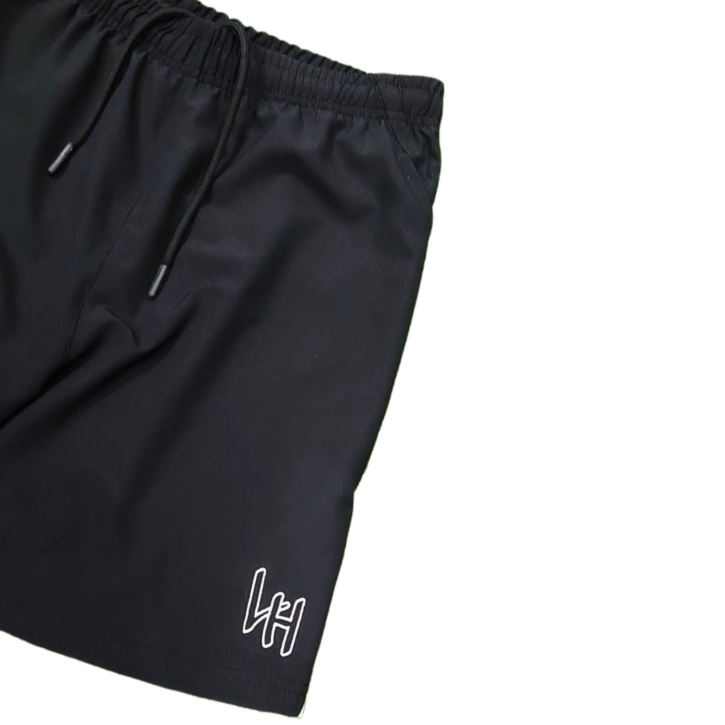 LIVIN’ HUNGRY RUNNING SHORTS - BLACK/WHITE