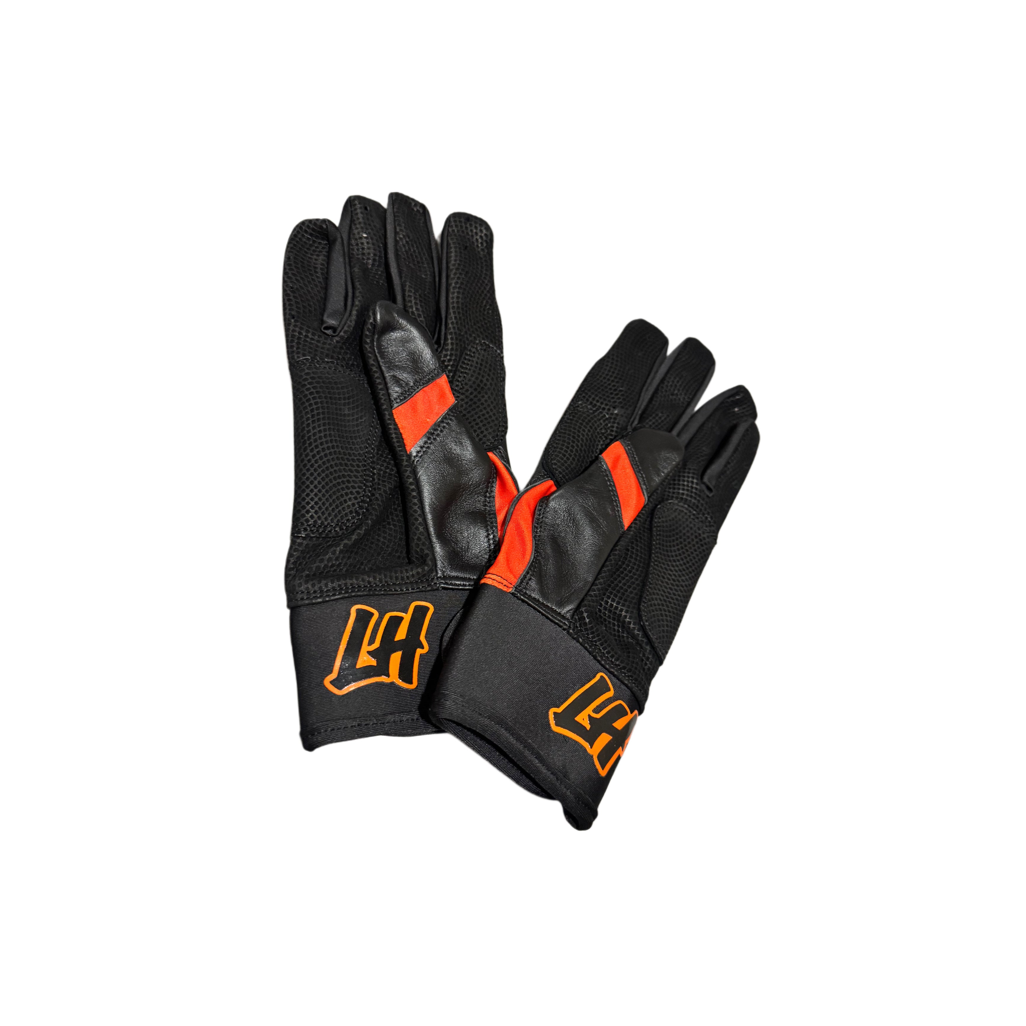 LIVIN’ HUNGRY ORANGE/GREY BATTING GLOVES