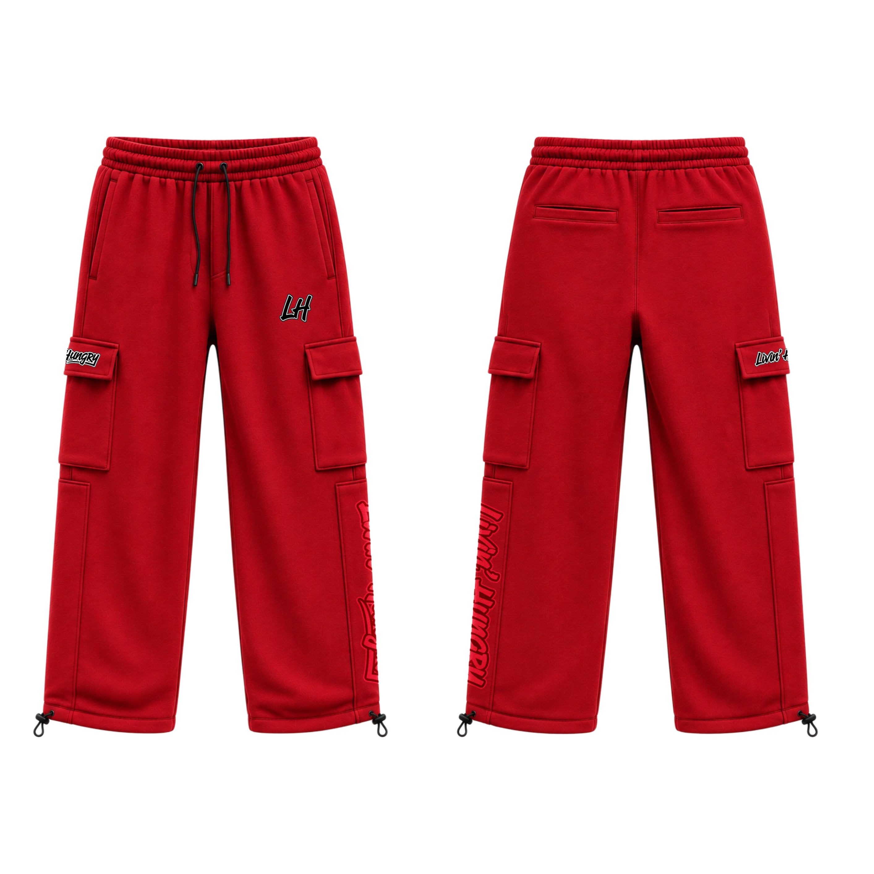 LIVIN’ HUNGRY FLEECE CARGO SWEATPANTS