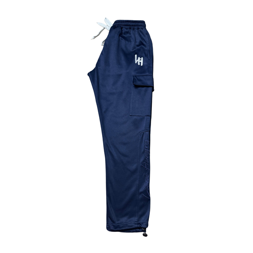 LIVIN’ HUNGRY NAVY BLUE FLEECE CARGO SWEATPANTS