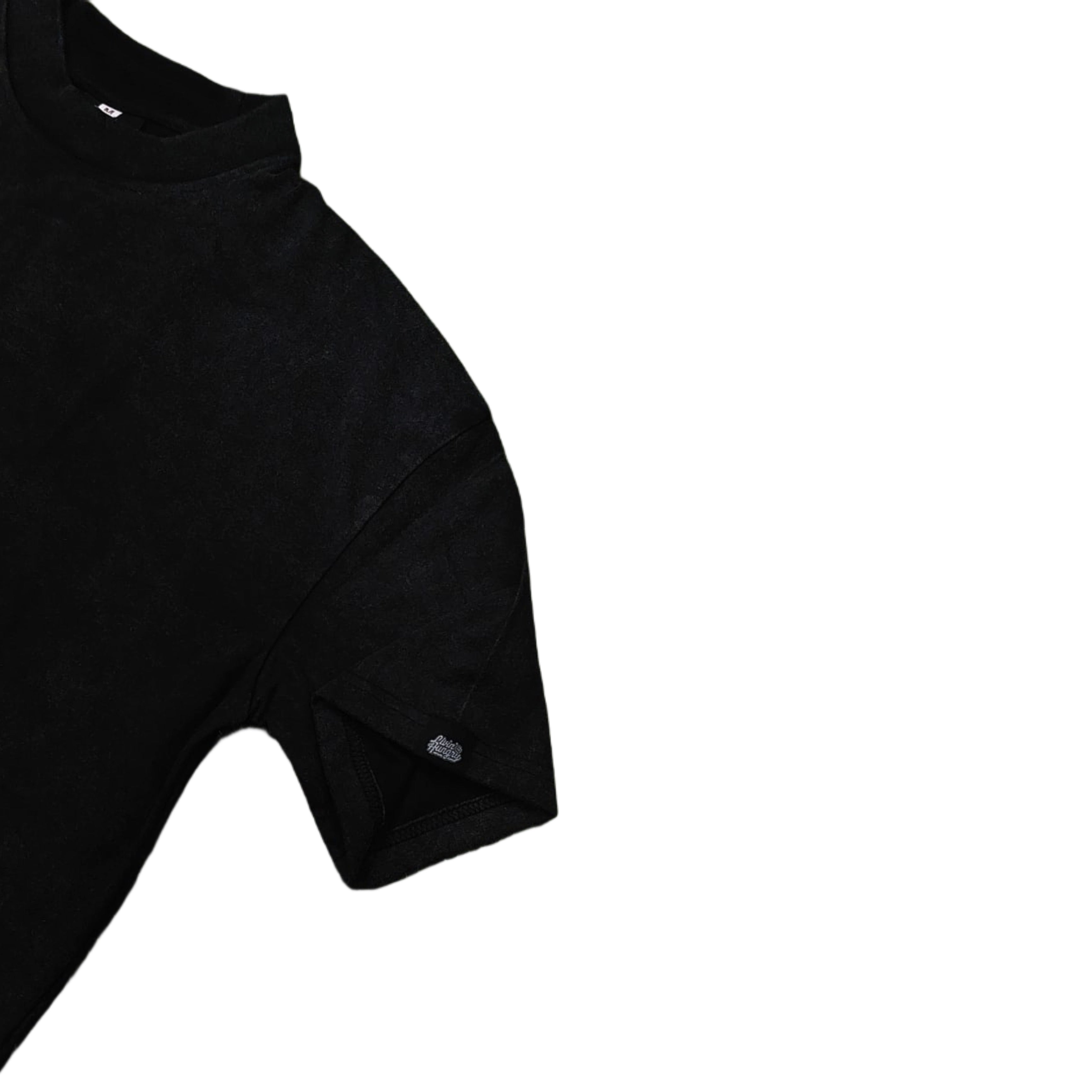 LIVIN’ HUNGRY BLACK CROPPED OVERSIZE TEE