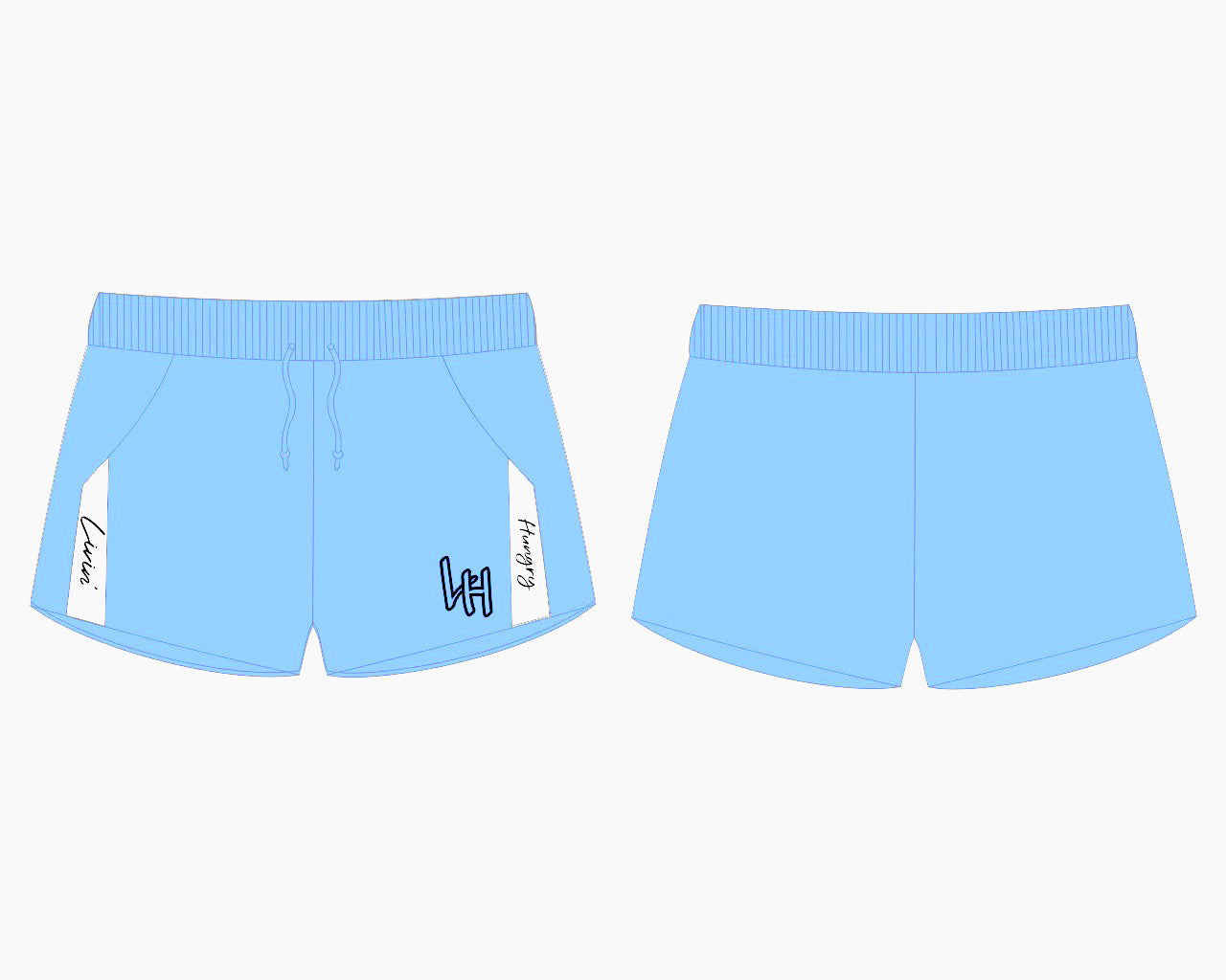 LIVIN’ HUNGRY BLACK RUNNING SHORTS