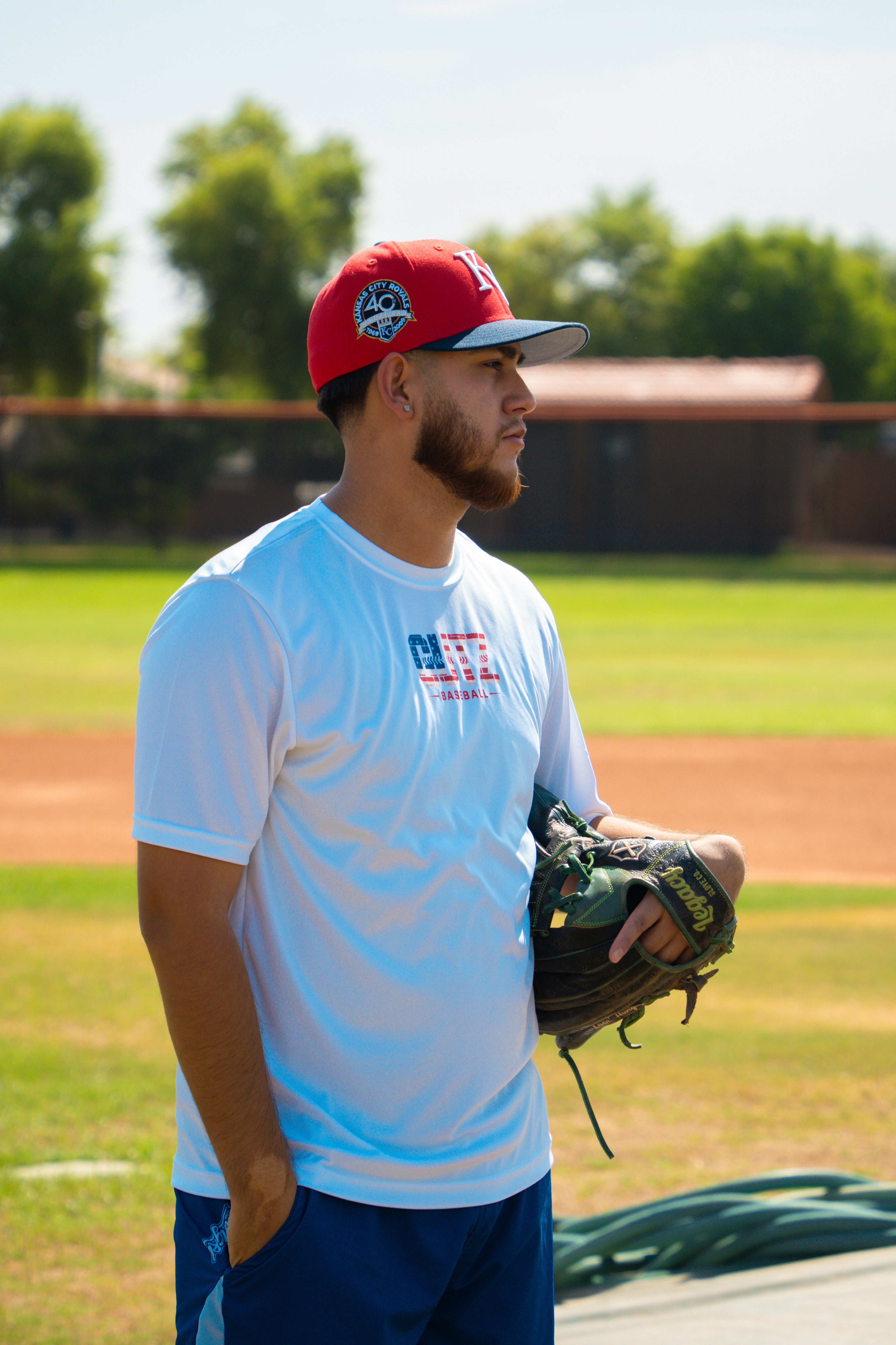 LIVIN’ HUNGRY x GUTZ BASEBALL SHORT-SLEEVE STARS & STRIPES