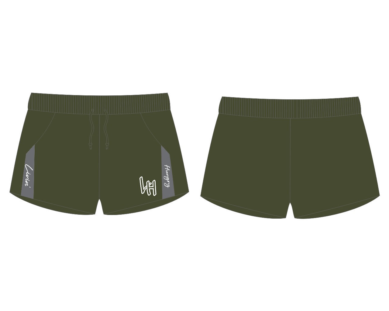 LIVIN’ HUNGRY BLACK RUNNING SHORTS