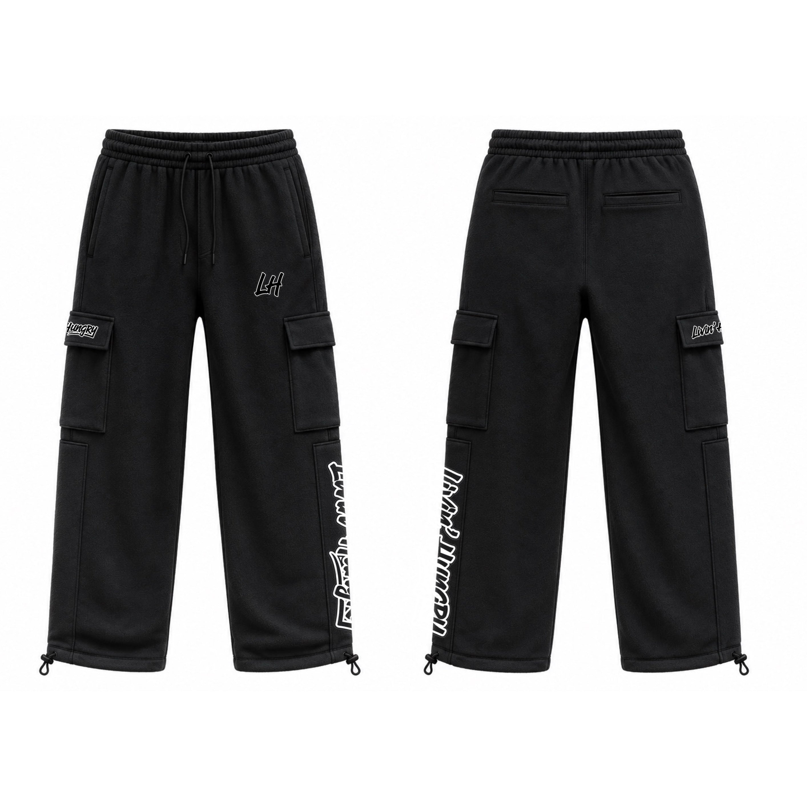 LIVIN’ HUNGRY FLEECE CARGO SWEATPANTS