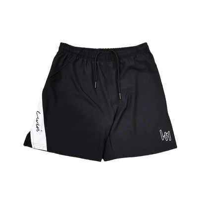 LIVIN’ HUNGRY RUNNING SHORTS - BLACK/WHITE