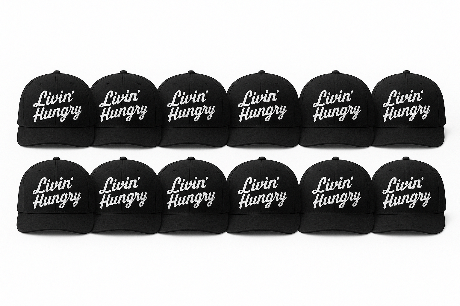 LIVIN’ HUNGRY 12 SET OF HATS