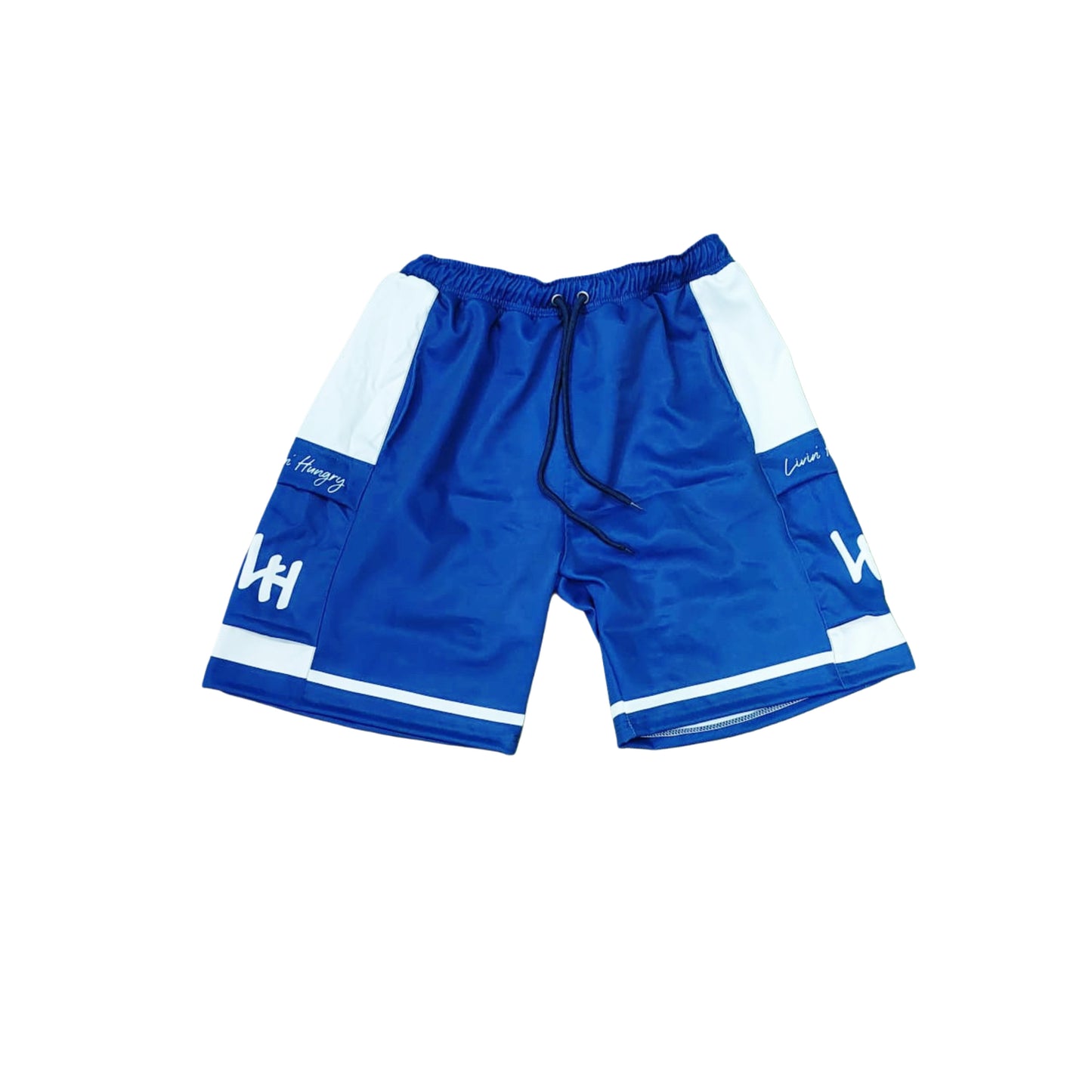 LIVIN’ HUNGRY ATHLETIC SHORTS - BLUE/WHITE