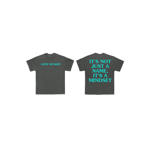 LIVIN’ HUNGRY MINDSET SHIRT - MINT/CHARCOAL GRAY